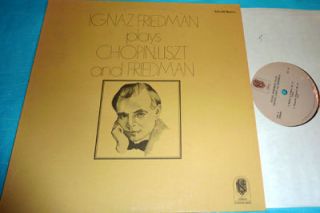 Ignaz Friedman Chopin Liszt Friedman 1973 LP RARE