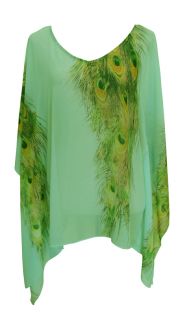  Peacock Print Kaftan Tunic Ileana Size 8 10 12 14 16 New