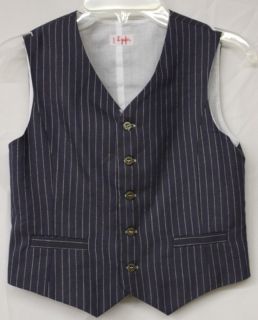 IL Gufo Blue Striped Linen Vest for Boys Size 8