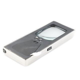 USD $ 5.59   Card Style Pocket 6X Magnifier with 4 LED Illuminated (3