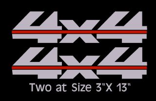 Two 4x4 Decal Decals Off Road Graphic Graphics Dodge Toyota Chevy Ford
