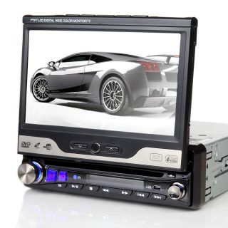 In Dash Car Stereo 7Motorized TV LCD Touch Screen 4X45W 1Din CD DVD