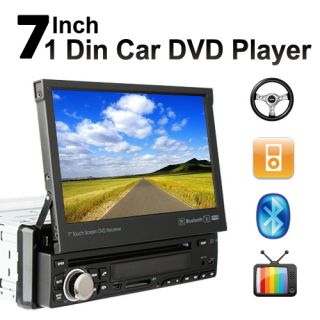 HD LCD 7in Dash Single 1 DIN Car TV DVD Player Car Headunit Deck