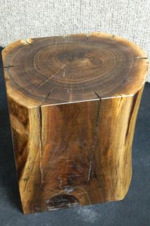 Black Walnut Stump Stool End Table Rustic Marbled Lumber Furniture