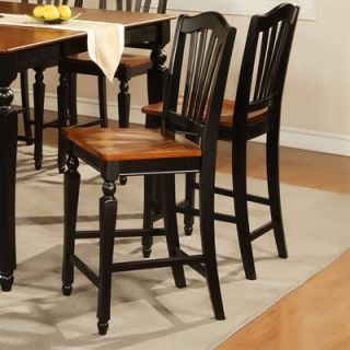  Counter Height Chair 24 Bar Stool in Black Cherry Saddle Brown