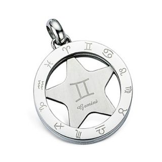 USD $ 12.49   Fashion Titanium Steel Zodiac Gemini Necklace (PSS22