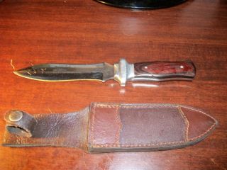 Unknown Fixed Blade Knife w Sheath Used Made in Pakistan