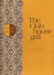 The Club House Grill Menu Montego Bay Jamaica 1970S