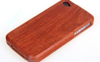 Indian Red Natural Wood Bamboo Wooden Cover Case for iPhone 4 4S UC409