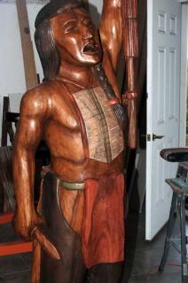 Wooden Indian Wood Cigar Store Warrior Life Size 8