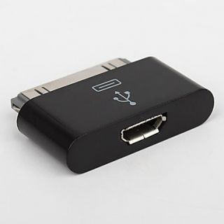 Micro USB Female to Apple 30 Pin Male Charge and Sync Adapter for iPad