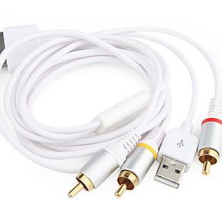  Lade AV Kabel für iPhone 2G/3G + ipod nano 4/touch (1,28 m Kabel