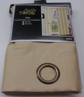  Silk Grommet Top Curtain Panel 58 Inches Wide x 84 Inches Long, Beige