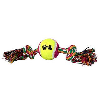  touw met tennisbal voor honden (willekeurige kleuren, 29 x 6 x 6 cm