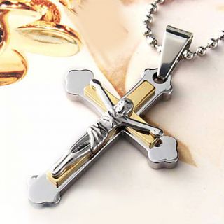 USD $ 6.29   Stations of The Cross Pendant Stainless Steel Necklace