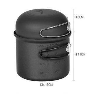 USD $ 32.29   3 4 People Camping Cookset(1.45L Pot+550ML Bowl),