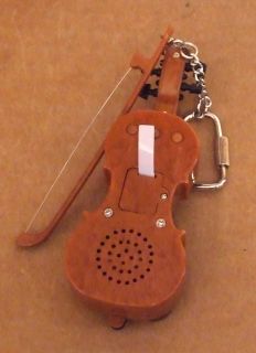 Miniature Battery Operated Musical Violin Clip on Plays 8 Tunes Mint