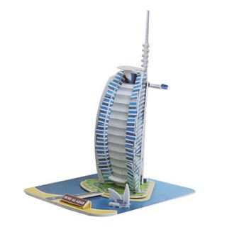 USD $ 15.29   DIY Paper 3D Puzzle Burj Al Arab Hotel (37pcs, No.2801 F