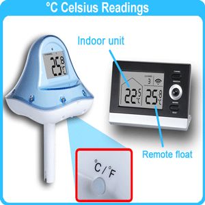 Wireless Floating Swimming Pool Remote/Indoor Thermometer