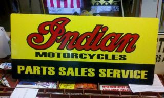 Indian Motorcycles Parts Sales Service Sign Vintage