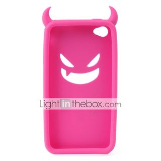 USD $ 2.39   Devil Protective Silica Gel Case for iPhone4   Pink,