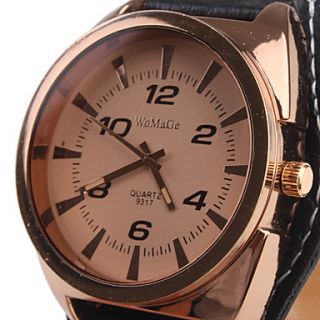 USD $ 6.39   Fashion Girl Women Wrist Watch Black Watchband Gold Dial