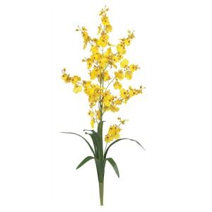 Artificial Silk Yellow Orchid Flowers by The Stem 12