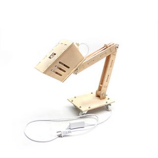 USD $ 42.99   Robot Arm Shaped DIY Wooden Desk Lamp (US/Chinese