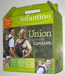 New Infantino Union Ergonomic Baby Carrier Infant Gray Comfort Sling