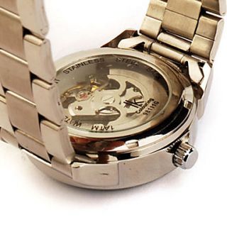 USD $ 47.89   Stainless Steel Band Skeleton Mechanical Wristwatch with