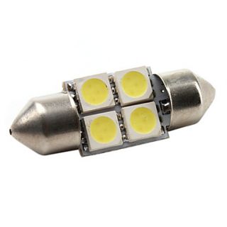 EUR € 2.47   högpresterande 31mm 4 * 5050 SMD vit LED ljus bil