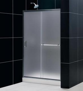 Infinity 48 x 72 Frosted Glass Chrome Frame Shower Door