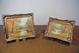 Two Original Signed Clara Inness Landscape Oil Paintings