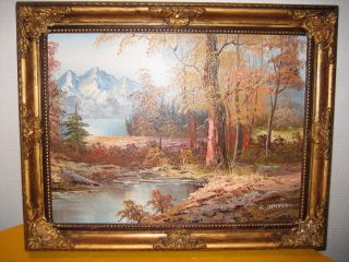 Oil Painting on Canvas Framed and Signed C Inness 1 2 G