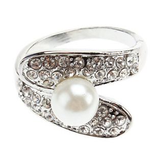 USD $ 3.53   Rhinestone Pearl Heart Ring (Assorted Color),
