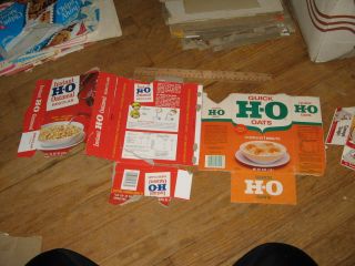 Cereal Box 2 HO H O Oatmeal Instant Breakfast 60s 70s