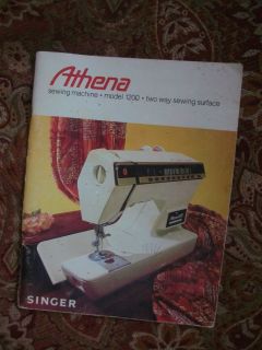  Singer Instruction Manual for Athena 1200 Sewing Machine