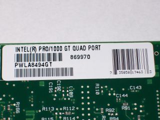 Intel Pro 1000 GT Quad Port PCI x Server Adapter NIC PWLA8494GT