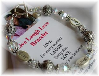 Live Laugh Love Inspirational Bracelet Jewelry Sterling