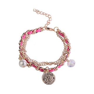 EUR € 2.57   PU Woven Pearl Lichtmetalen Armband, Gratis Verzending