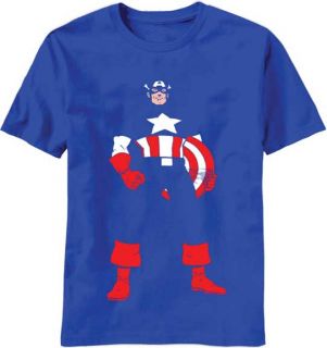 Boys Captain America Invisible Captain T Shirt SMALL (8) MEDIUM (10