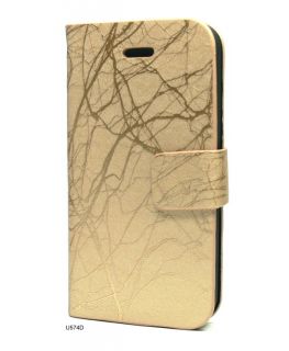  Leather Skin Tri Fold Stand Flip Cover Case iPhone 4 U574D