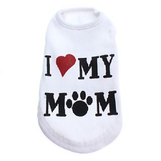 EUR € 6.61   Love My Mom Style Komfortabel Vest for Dogs (White, XS