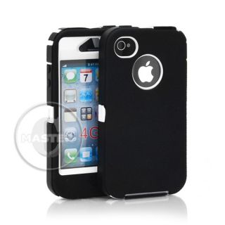  Heavy Duty Hard Muscle Box Case for iPhone 4 G 4S Black 2 Tone