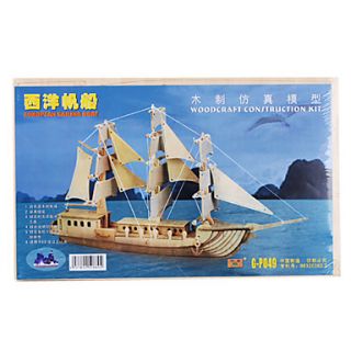 EUR € 14.62   houten 3D europese zeilboot puzzel speelgoed, Gratis