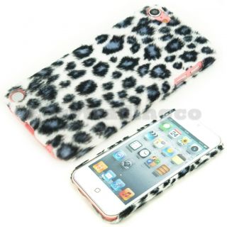 Hard Cover Case iPod Touch 5 5th Gen Furry Blue Leopard