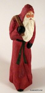1991 Ira Simmering Wood Carved Carving Folk Art Santa Figure
