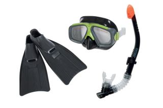 INTEX Surf Rider Kids Swimming Diving Mask, Snorkel & Fin Set  55959
