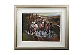 Irish School Travellers Gypsies Horses Gouach Watercolour Painting