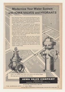 1964 Iowa Valve Fire Hydrant Print Ad